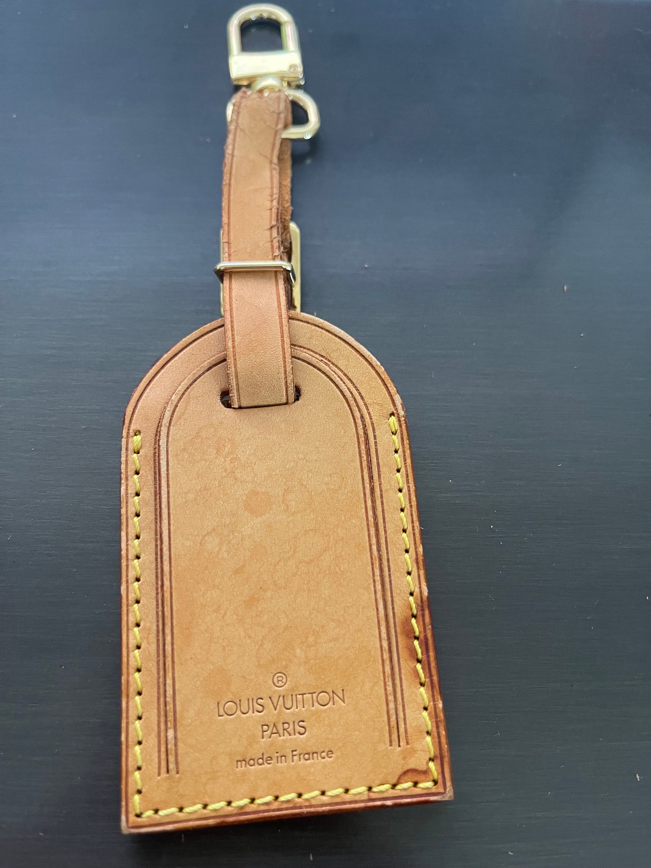 Louis Vuitton Vachetta Leather Luggage ID Tag Name Tag 10479 
