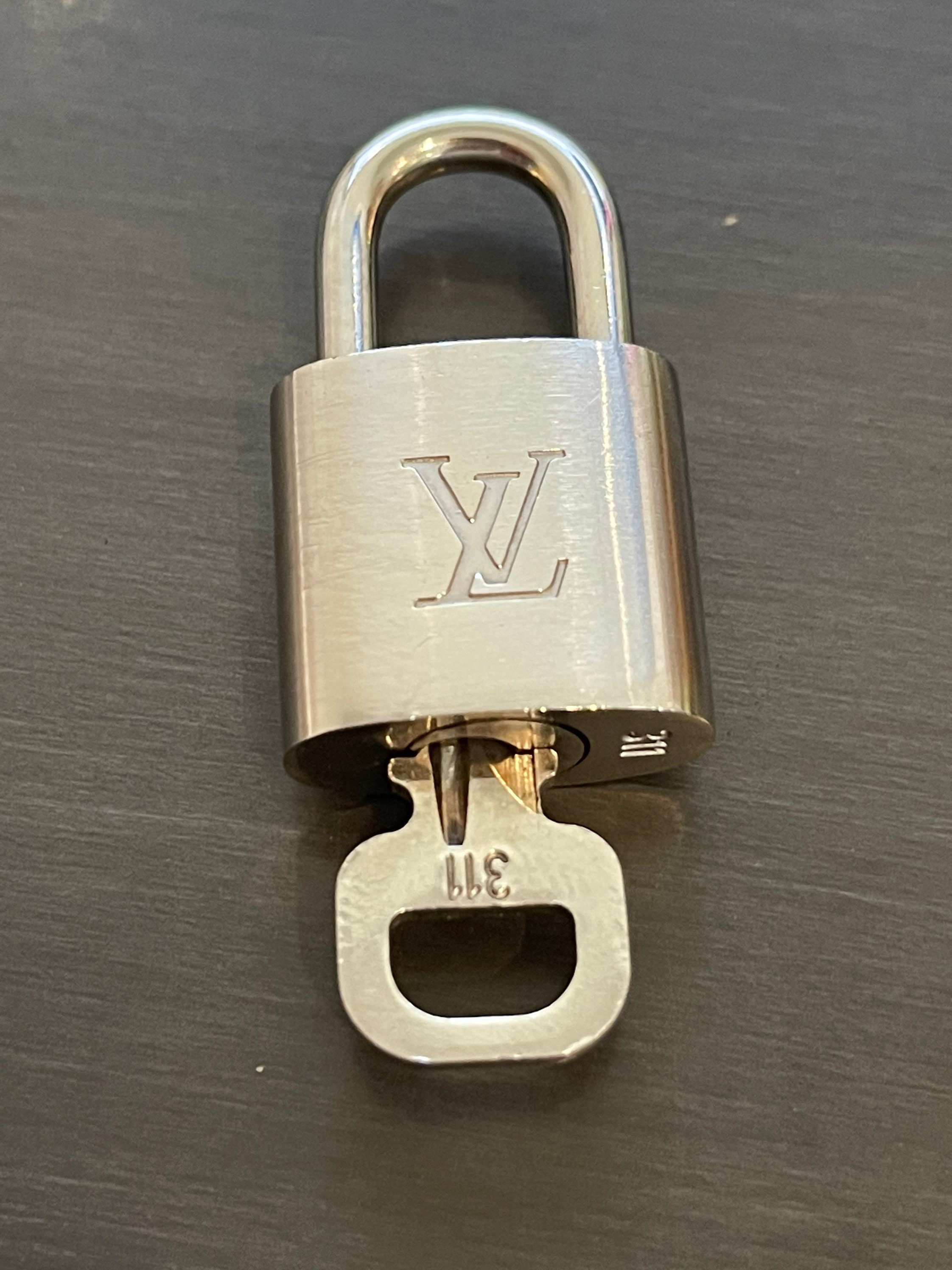 Authentic Louis Vuitton Gold Brass Lock and Key Set 339 