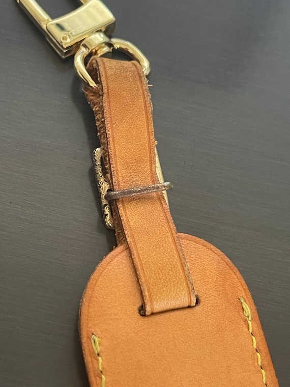 Louis Vuitton vachetta leather luggage ID tag sma… - image 6