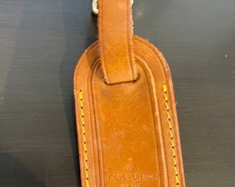 Louis Vuitton vachetta leather luggage ID tag small name tag  #10977