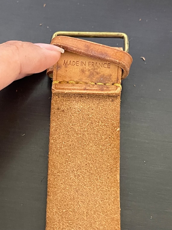 Louis Vuitton handle strap belt poignet keepall Vachetta leather w/BRASS hw