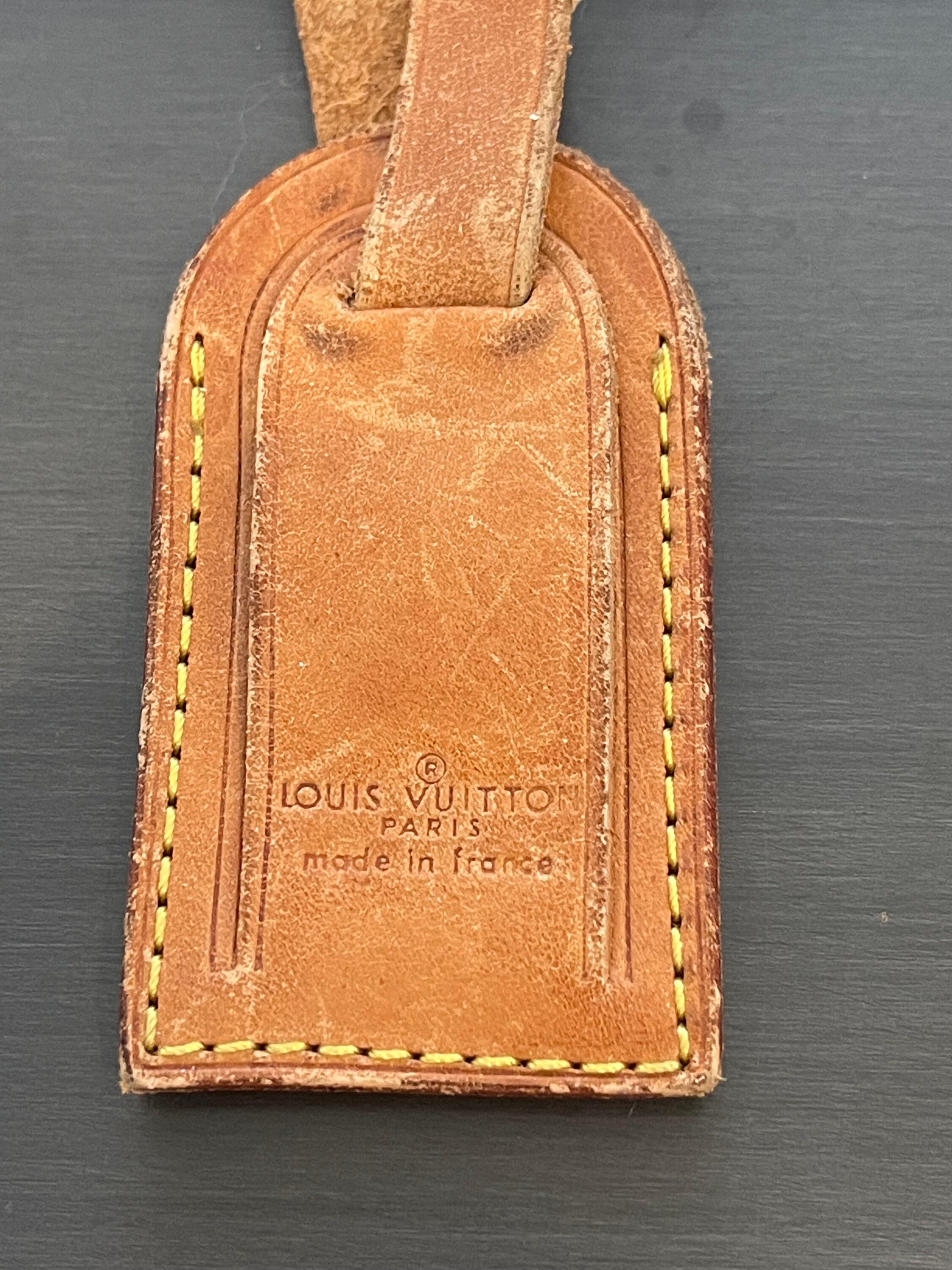 BROKEN Louis Vuitton Vachetta Leather Luggage ID Tag Small 