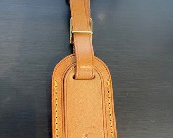 Louis Vuitton vachetta leather luggage ID tag small name tag  #10879