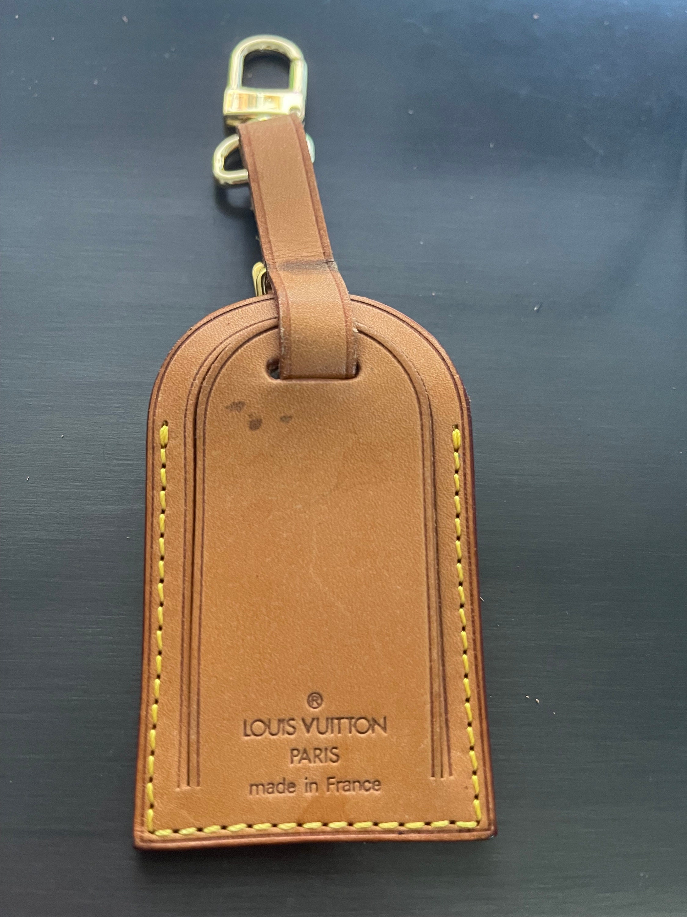 Louis Vuitton Vachetta Leather Luggage ID Tag Name Tag 10476 