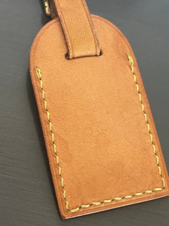 Louis Vuitton vachetta leather luggage ID tag sma… - image 5