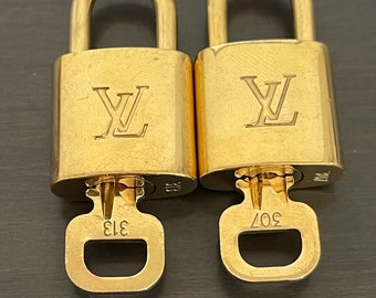Louis Vuitton two padlocks and KEYs #307 and 313 lock brass #10714