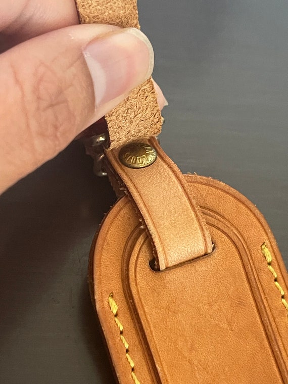 Louis Vuitton vachetta leather luggage ID tag sma… - image 4