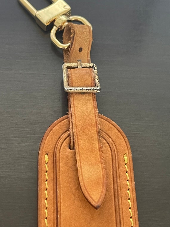 Louis Vuitton vachetta leather luggage ID tag sma… - image 3