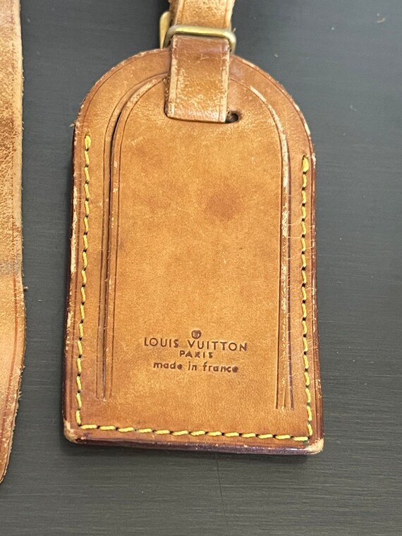 Louis Vuitton Vachetta Leather Luggage ID Tag Name Tag and Box 
