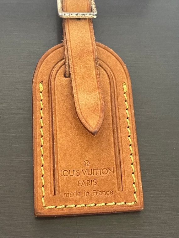 Louis Vuitton vachetta leather luggage ID tag sma… - image 2