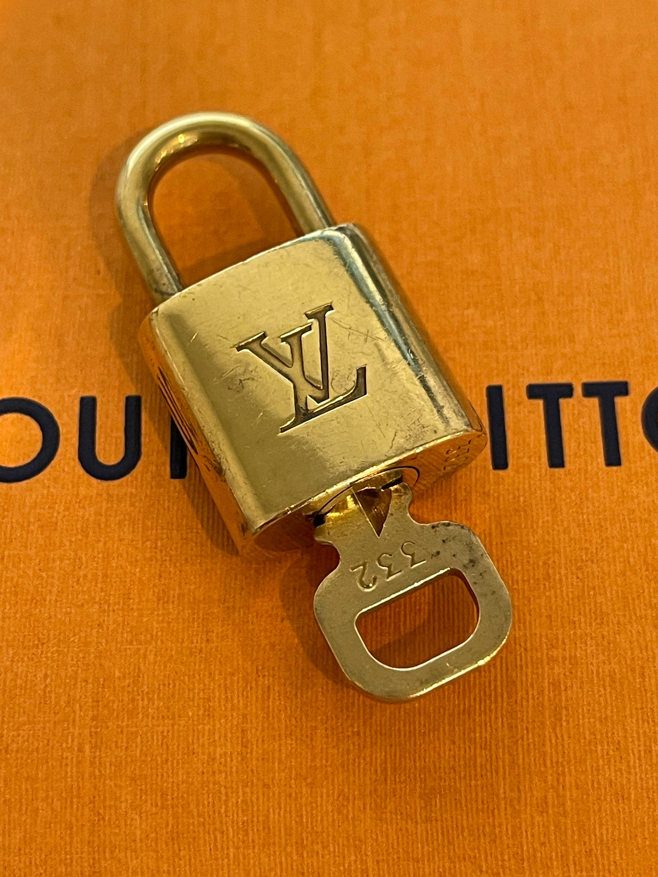 Louis Vuitton Engraved Polished Lock & Key Vintage Repurposed