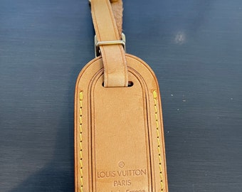 Louis Vuitton vachetta leather luggage ID tag small name tag  #10887