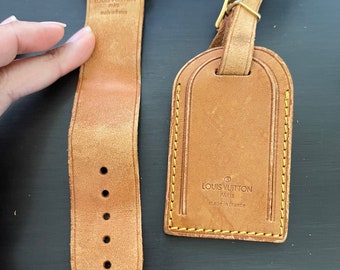 Louis Vuitton Vachetta Leather Luggage ID Tag Name Tag 10594 