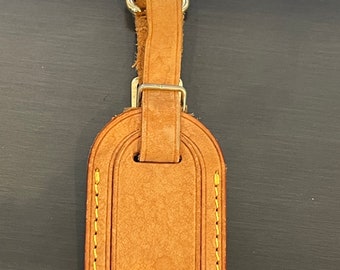 Louis Vuitton vachetta leather luggage ID tag small name tag  #10881