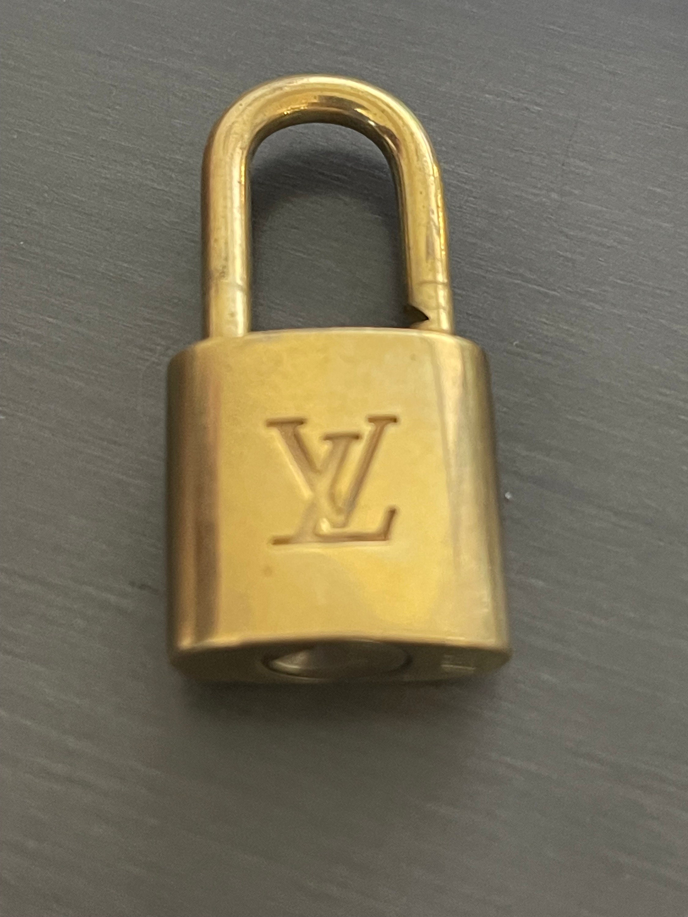 EB-145 #307 Authentic LOUIS VUITTON Lock & NO Key Padlock brass Unpolished  LV