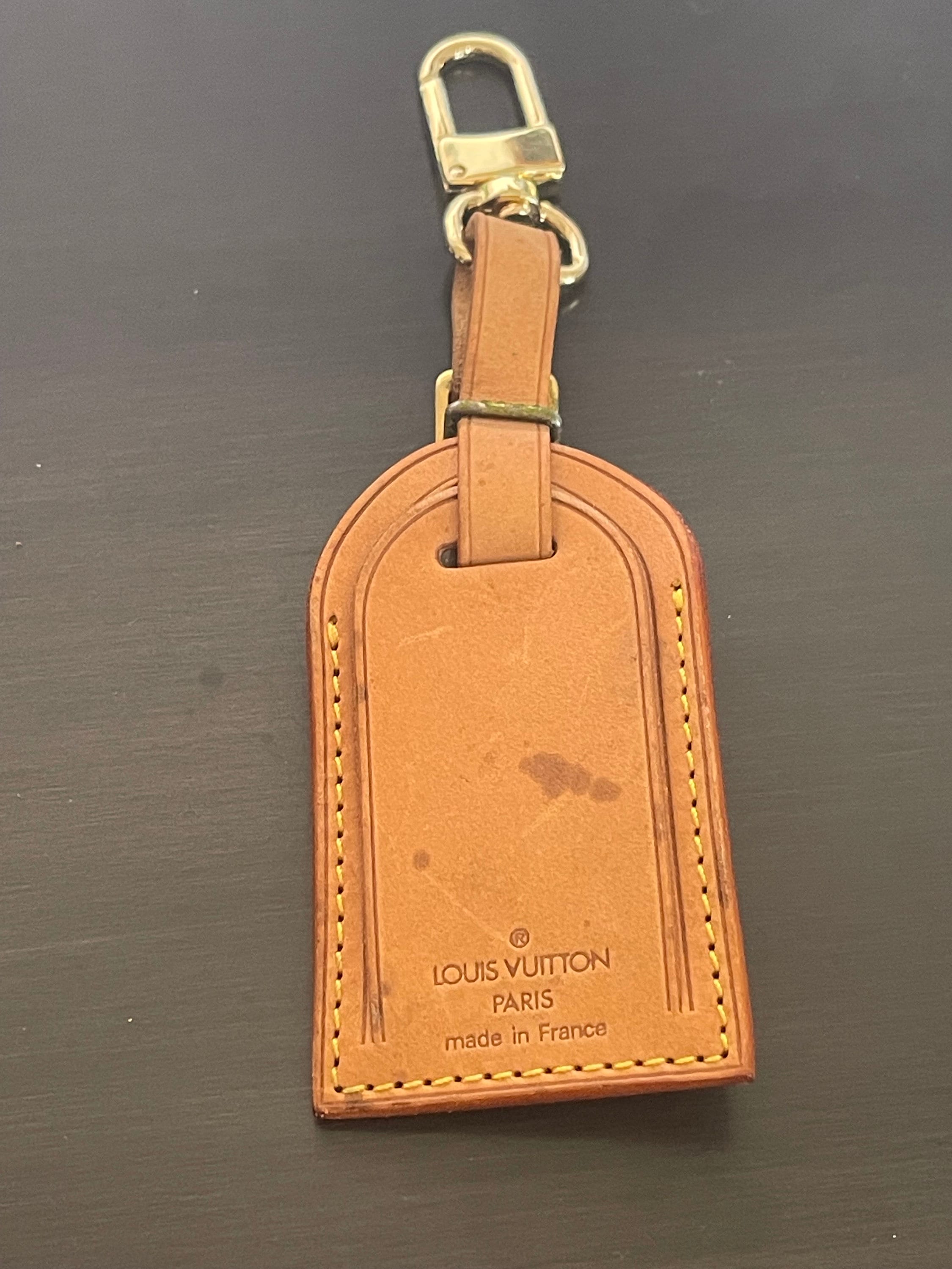 Louis Vuitton Luggage Tag Vachetta w/ Sunburst For Sale at 1stDibs