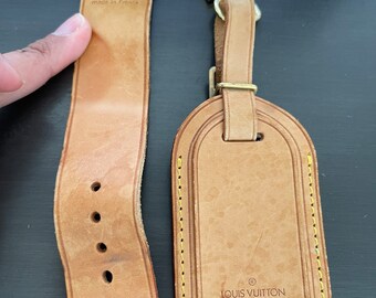 Louis Vuitton Vachetta Leather Luggage ID Tag Name Tag and 