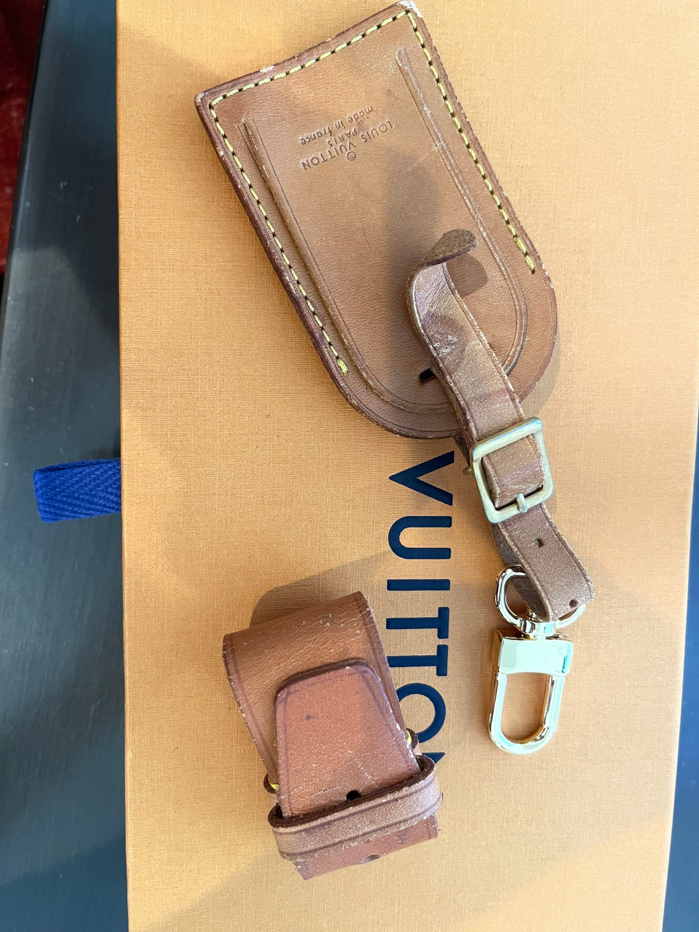 Louis Vuitton Vachetta Leather Luggage ID Tag Name Tag 10594 