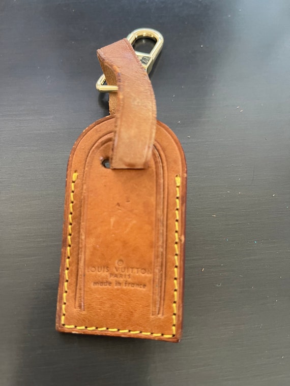 Louis Vuitton vachetta leather luggage ID tag smal