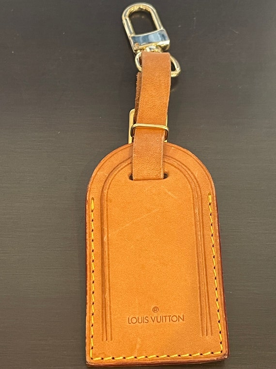 Louis Vuitton vachetta leather luggage ID tag nam… - image 1