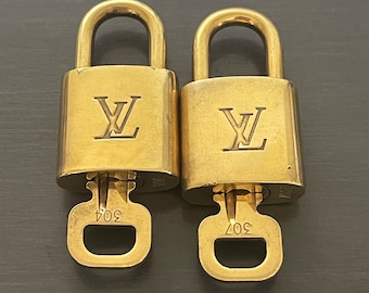 Louis Vuitton two padlocks and KEYs #307 and 304 lock brass #10829