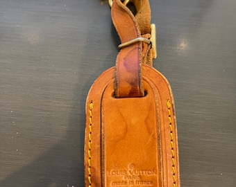Louis Vuitton vachetta leather luggage ID tag small name tag  #10892