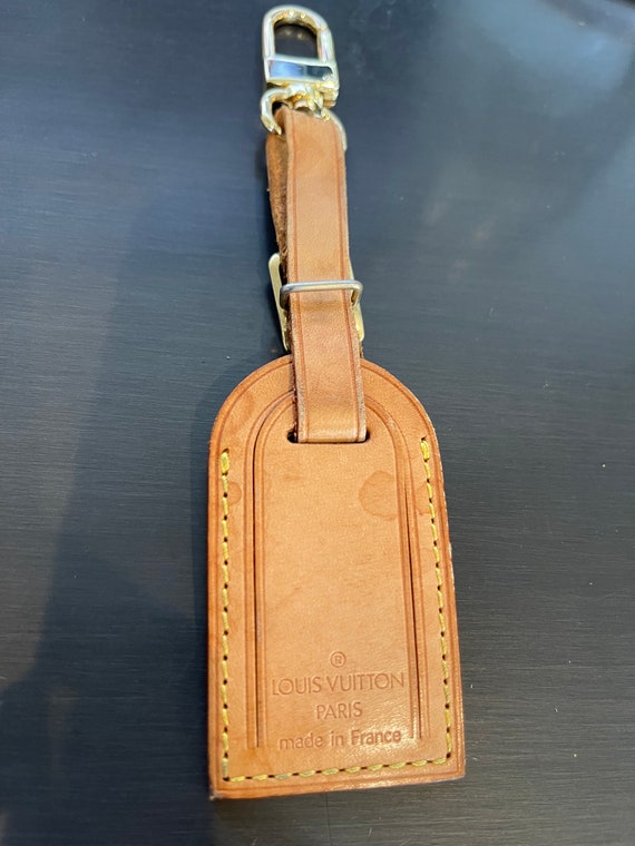 Louis Vuitton vachetta leather luggage ID tag smal