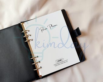 Recipe Planner Insert — Two-Page Recipe Spread for A5 6-Ring Planners