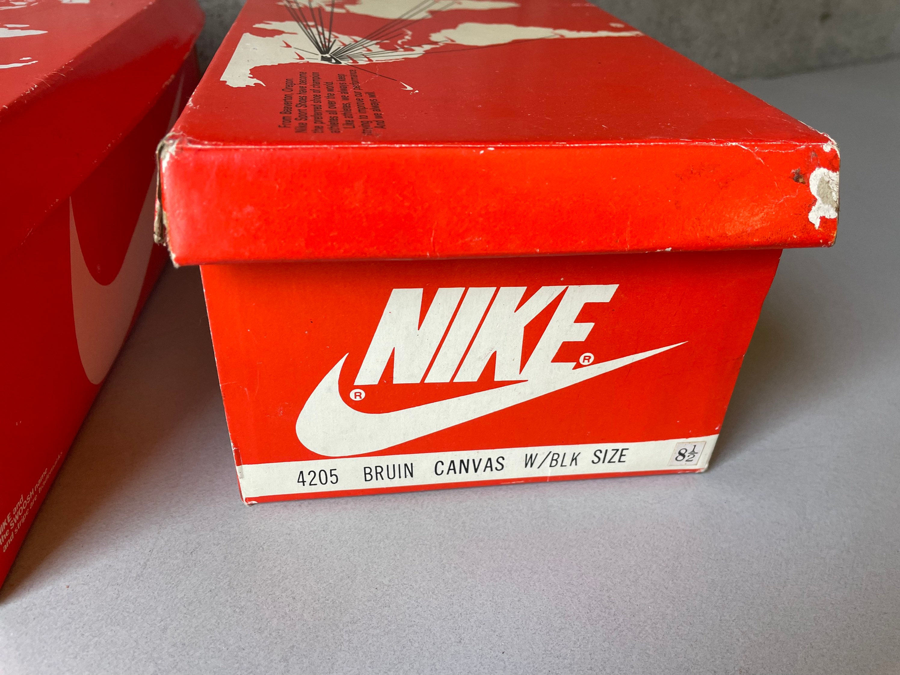 2 cajas de zapatos vacías NIKE 1980s vintage con del mapa - España