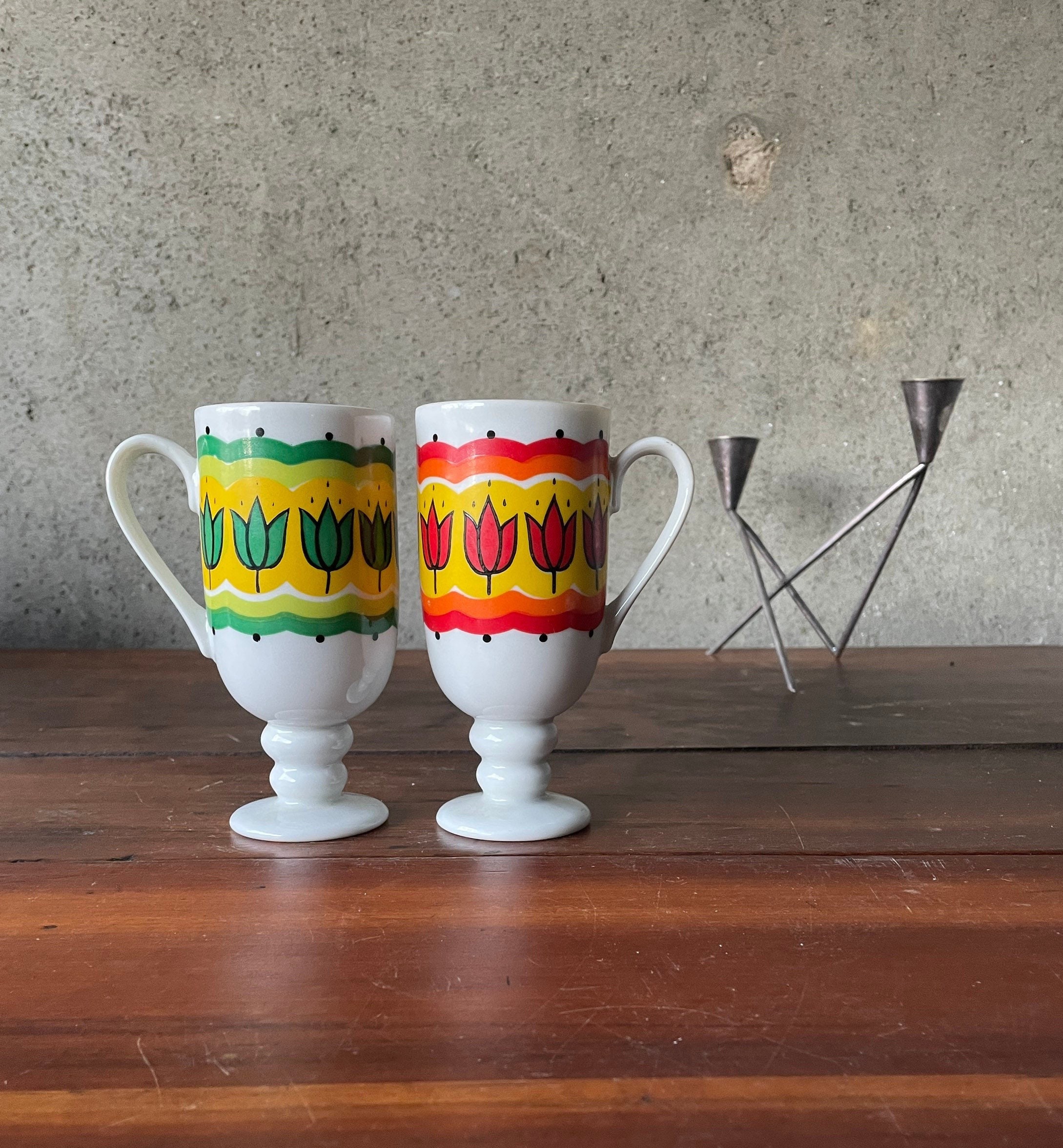 PAIR Mid Century C1960s Tall HOLMAR - Japan Footed Citrus PAIR Mid Century C1960s Tall HOLMAR - Japan Footed Citrus