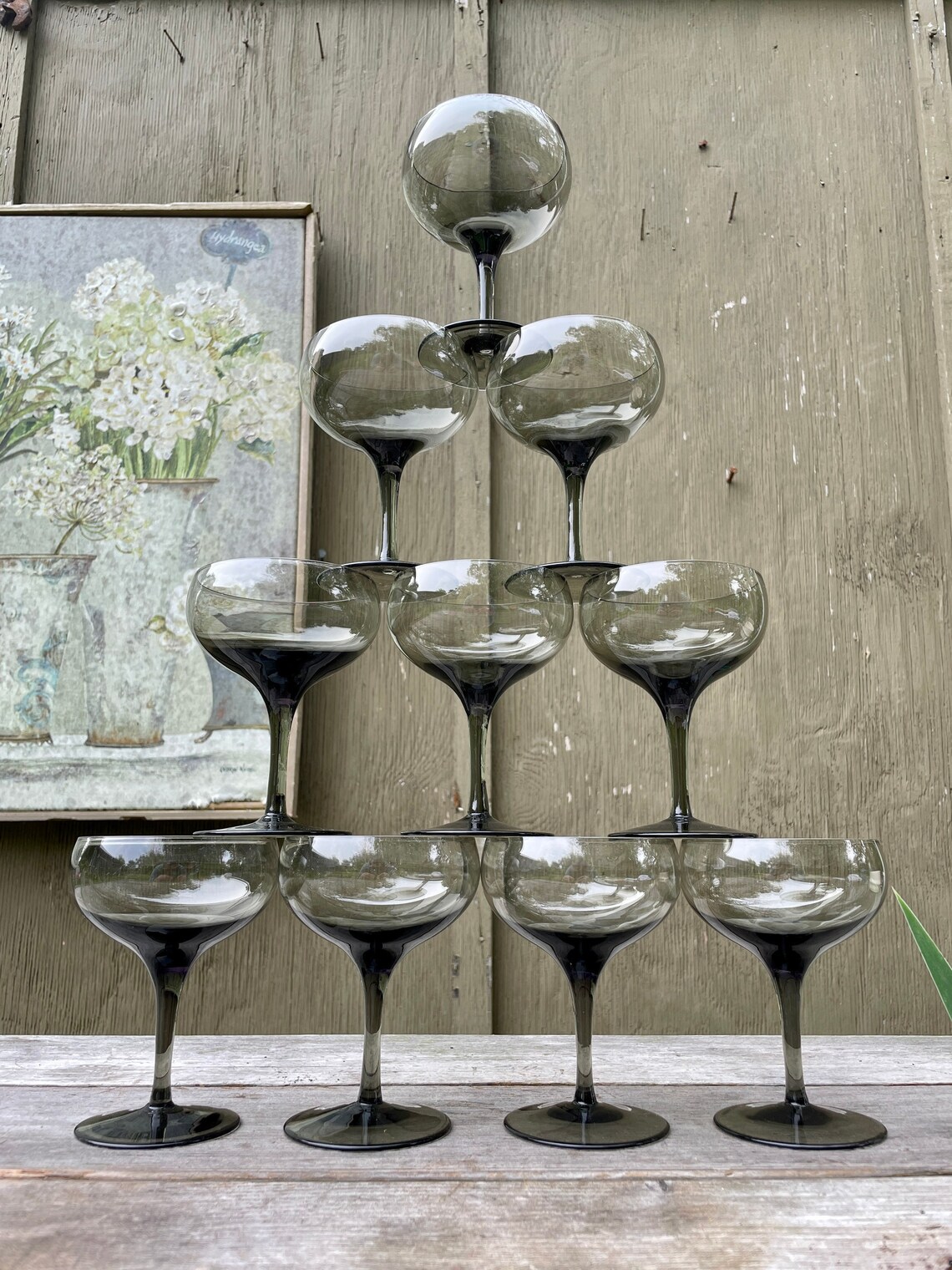 Set/10 Swedish ORREFORS vintage champagne coupe glasses / Etsy