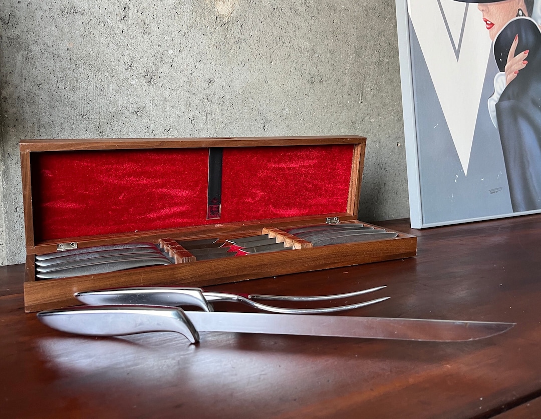 10pc GERBER Kitchen Knife Set 8 Steak Knives 8.5 Chef Carving Set Knife