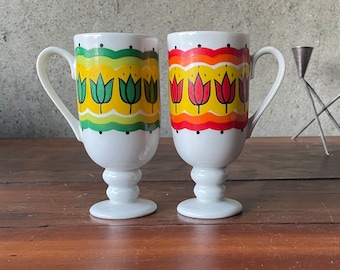 PAIR Mid Century C1960s Tall HOLMAR - Japan Footed Citrus PAIR Mid Century C1960s Tall HOLMAR - Japan Footed Citrus