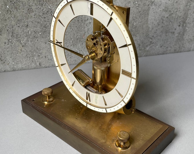 JUNGHANS ATO Brass Clock 1960s Mid Century Vintage Made in Germany