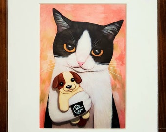 Middle Finger Cat Art Print
