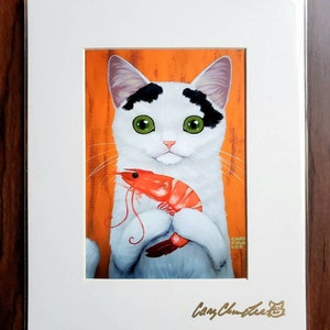 Big Shrimp Cat Art Print