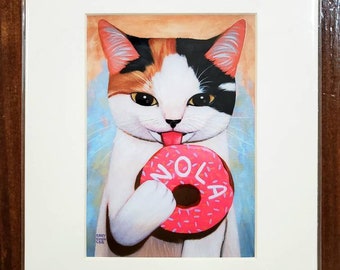 NOLA Pink Donut Cat Art Print