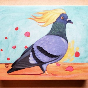 Pigeon With Gorgeous Hair Canvas Print