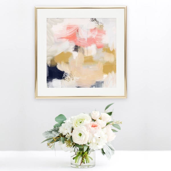 Pink Abstract Art Etsy