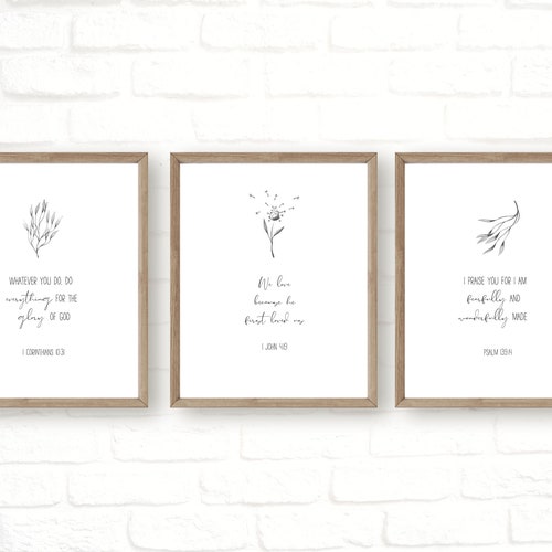 Faith Hope Love Bible Verse Wall Art Set of 3 Prints ESV Etsy Australia