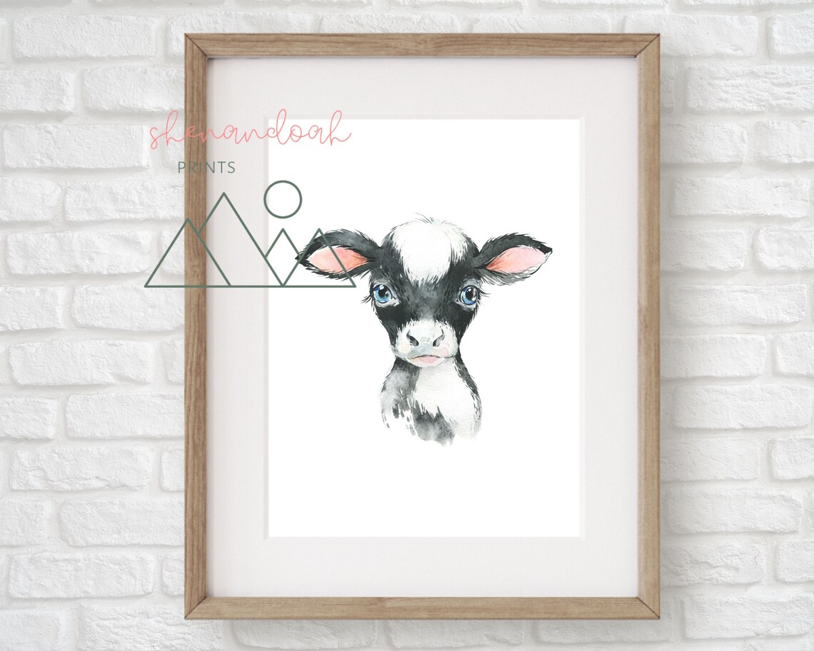 Bible Verse Wall Art Watercolor Cow Nursery Prints Fearfully - Etsy