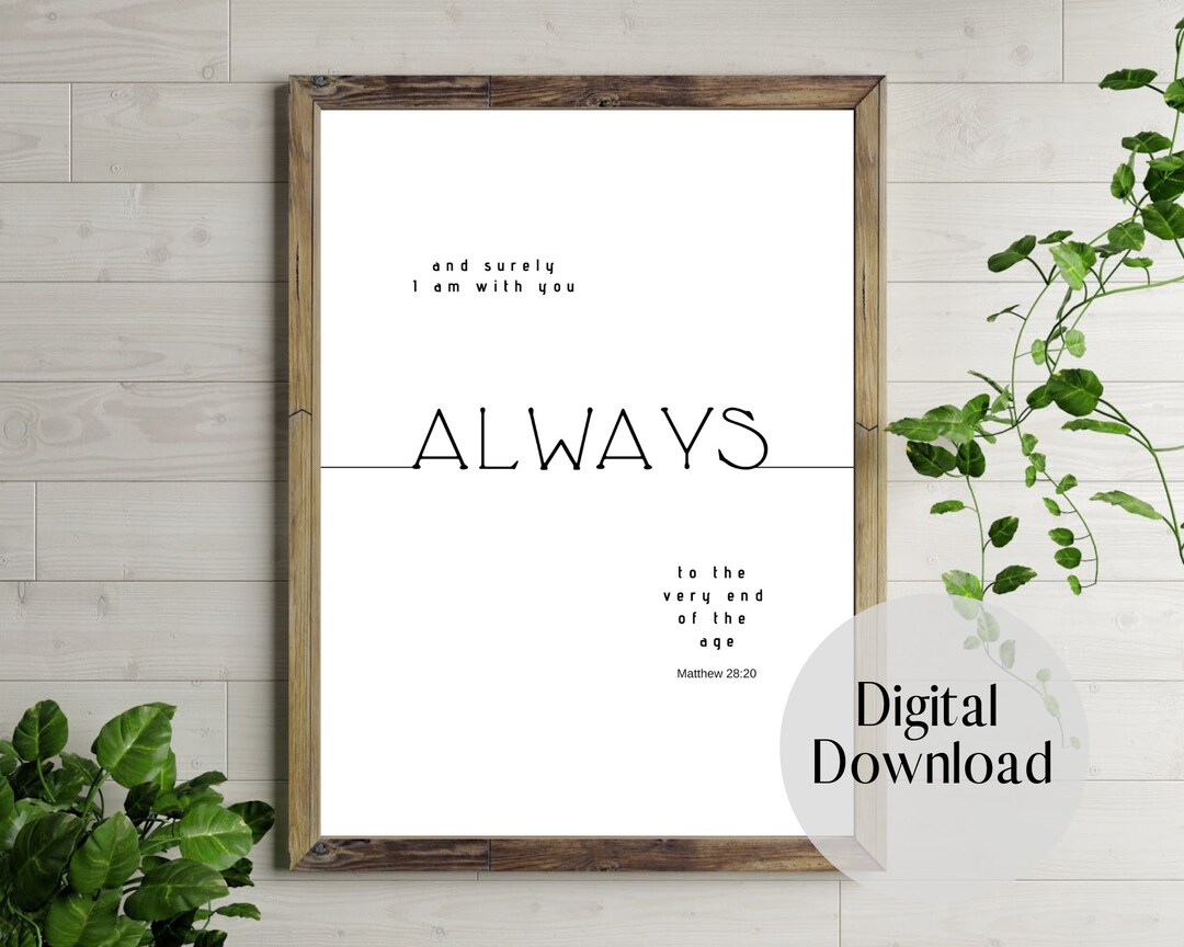 Bible Verse Wall Art - Simple Modern Black White - Christian Home Decor ...