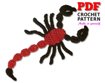 Crochet pattern, Crochet SCORPION Applique, Applique pattern, Crochet Embellishment, PDF Instant Download