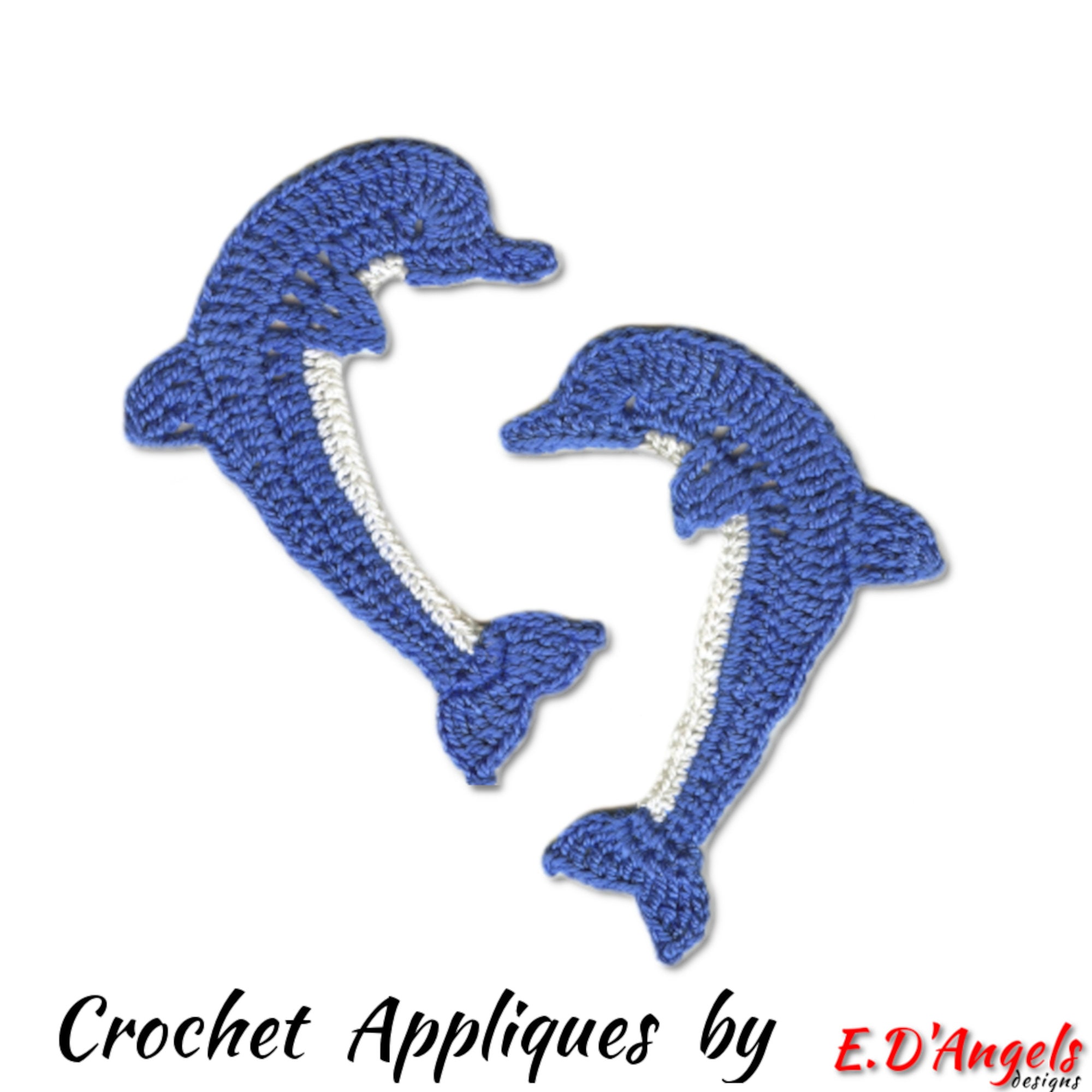 Crochet Pattern Crochet Two DOLPHINS Applique Pattern PDF | Etsy