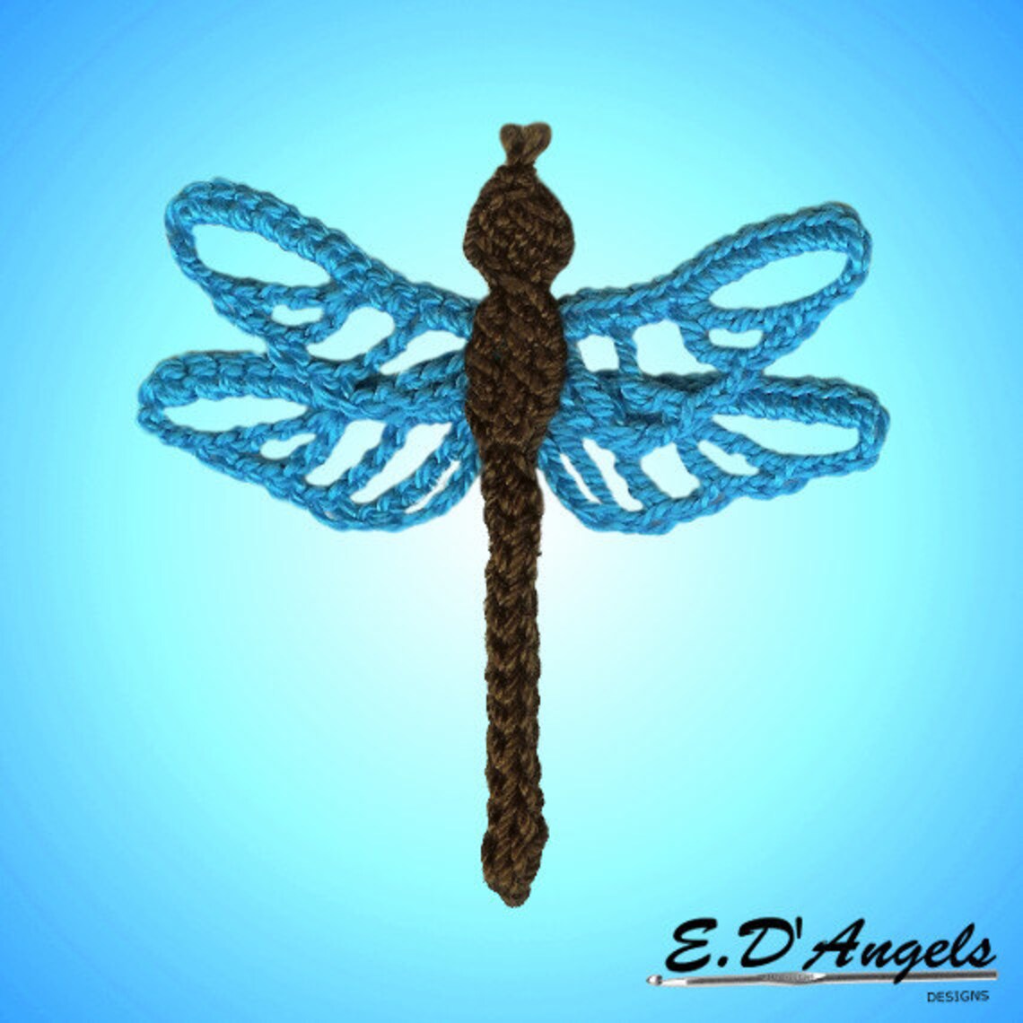 Crochet Pattern Applique DRAGONFLY Etsy