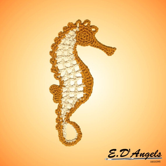 Crochet Pattern SEAHORSE Crochet Applique Applique Pattern Etsy