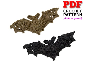 Crochet Bat Applique Pattern: Halloween Embellishment (PDF Download)