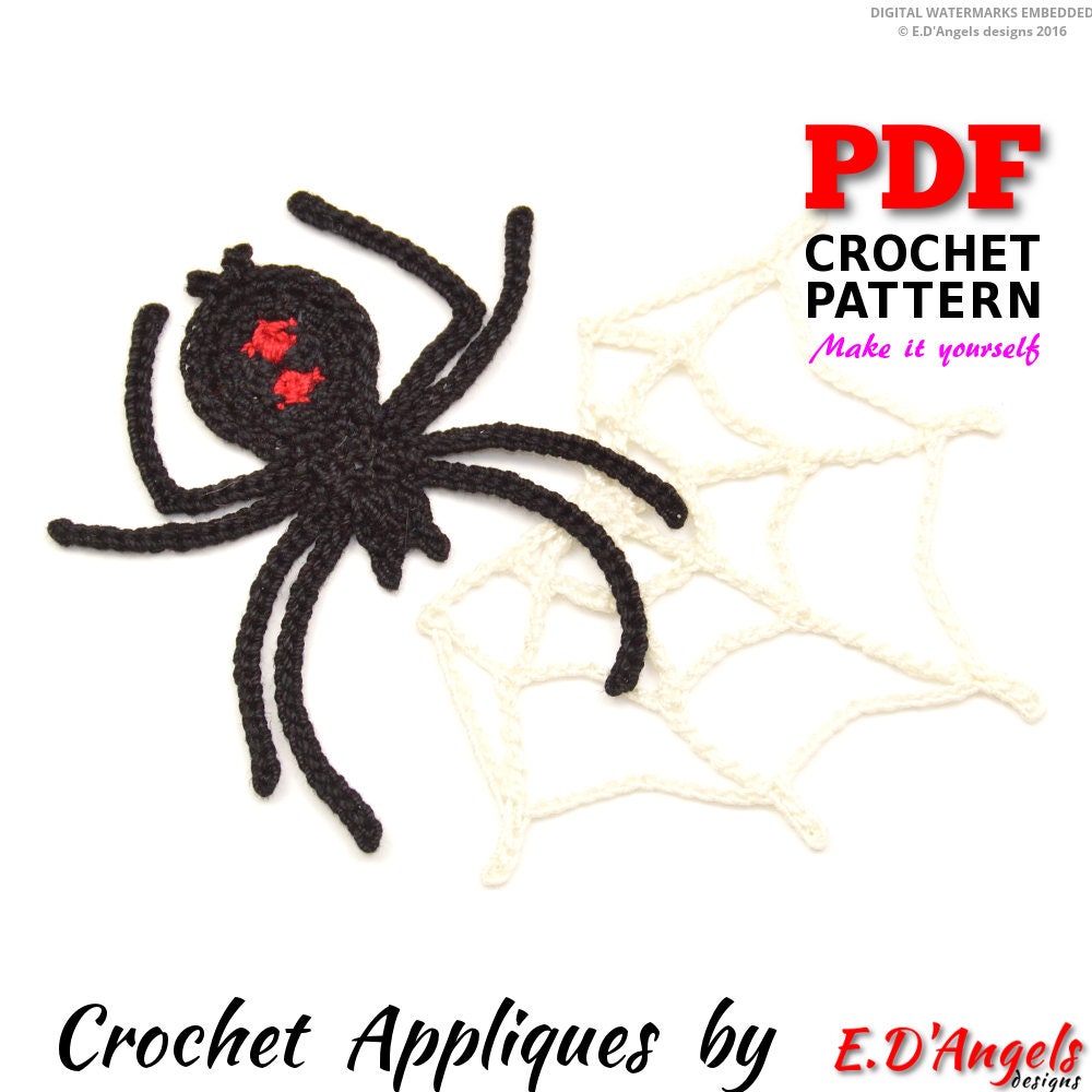 Spider Web Zig Zag Applique Machine Embroidery Design Spiders