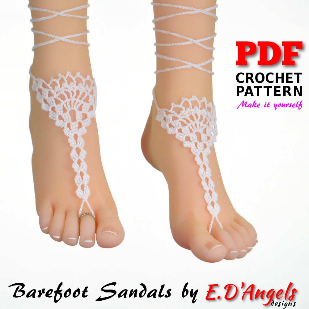 40 Gorgeous Patterns for Barefoot Sandals to Dress Your Feet 3 Crochet Barefoot Sandals