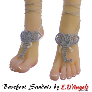 Barefoot sandals, crochet pattern, barefoot sandals wedding, bridesmaid gift, barefoot shoes, Elephant Sandals sandals, crochet image 4